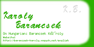 karoly barancsek business card